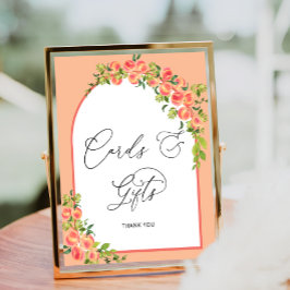 小さな桃の赤ちゃんシャワーカードとギフト ポスター