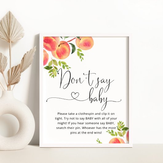 小さな桃の赤ちゃんシャワーゲームポスター ポスター