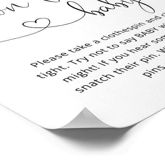 小さな桃の赤ちゃんシャワーゲームポスター ポスター (角)