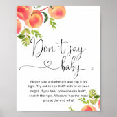 小さな桃の赤ちゃんシャワーゲームポスター ポスター (正面)