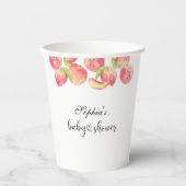 小さな桃の赤ちゃんシャワー 紙コップ (正面)