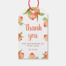 小さな桃の途中の女の子の赤ちゃんシャワーの好意 ギフトタグ