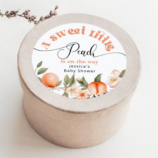 小さな桃は赤ちゃんシャワーの途中にある ラウンドシール