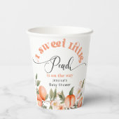 小さな桃は赤ちゃんシャワーの途中にある 紙コップ (裏面)