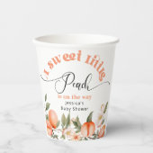 小さな桃は赤ちゃんシャワーの途中にある 紙コップ (正面)