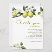 小さな梨の方法フルーツテーマ赤ちゃんシャワー 招待状 (正面)