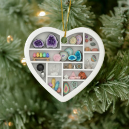 小さな棚ロックコレクター2Dprint岩の結晶 セラミックオーナメント