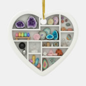 小さな棚ロックコレクター2Dprint岩の結晶 セラミックオーナメント (正面)