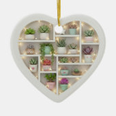 小さな棚多肉植物エディショングラフィックプリント セラミックオーナメント (正面)