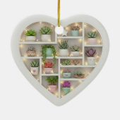 小さな棚多肉植物エディショングラフィックプリント セラミックオーナメント (裏面)