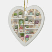 小さな棚多肉植物エディショングラフィックプリント セラミックオーナメント (左)