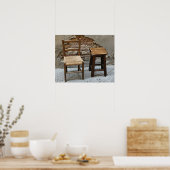 小さな椅子とスツール，ピエンツァ，イタリア ポスター (キッチン)