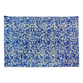 小さな正方形が重なり、青と白の色調 枕カバー (裏面-右)