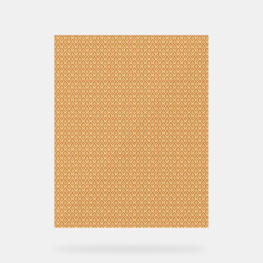 小さな正方形のオレンジと白の背景 アクリルサイン (正面)