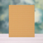 小さな正方形のオレンジと白の背景 アクリルサイン (ニュートラル)