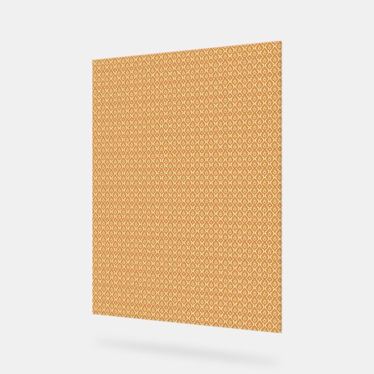 小さな正方形のオレンジと白の背景 アクリルサイン (傾斜)