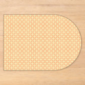 小さな正方形のオレンジと白の背景 アクリル招待状 (正面)