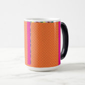 小さな正方形のオレンジと黄色の背景 モーフィングマグカップ (正面右)