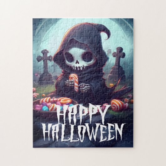 小さな死神とキャンディハッピーハローウィン ジグソーパズル (縦)