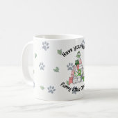 小さな毛むくじゃらのクリスマス コーヒーマグカップ (正面左)