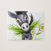 小さな毛むくじゃらの灰色のロバ ジグソーパズル (横)