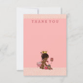 小さな民族プリンセス電話ありがとうシェブロン サンキューカード (裏面)