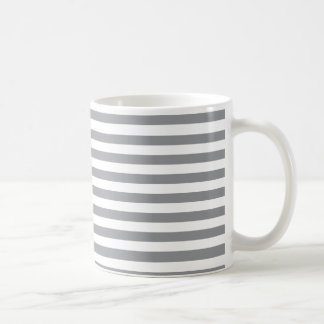 小さな水平グレーのストライプ コーヒーマグカップ