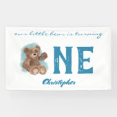 小さな水彩可愛い動物の最初の誕生日 横断幕 (横)