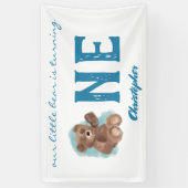 小さな水彩可愛い動物の最初の誕生日 横断幕 (縦)