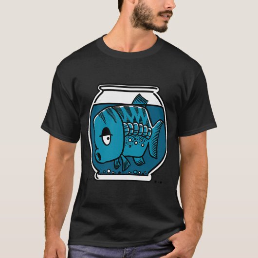 小さな水槽の大きな魚 Tシャツ (正面)