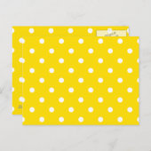 小さな水玉模様 – ホワイトオンゴールデンイエロー ポストカード (正面/裏面)