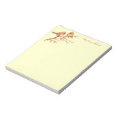 小さな水色のスズメバドリ ノートパッド (回転)