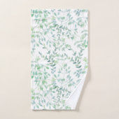 小さな水色葉のカスタム バスタオルセット (ハンドタオル)