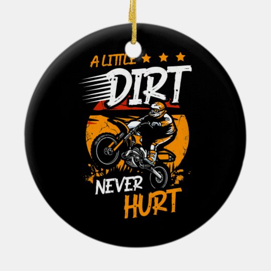 小さな汚れが汚れバイクのバイクを傷つけない セラミックオーナメント (裏面)