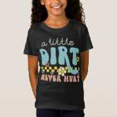 小さな汚れは決してかわいい子供たちのグラフィックおもしろい Tシャツ (正面)