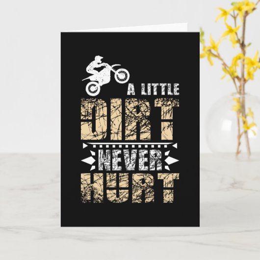 小さな汚れは決してモトクロスの汚れバイクを傷つけない カード (黄色い花)