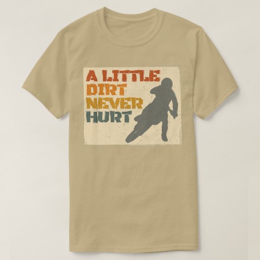 小さな汚れは決してモトクロスバイクもしくは自転車に乗る人Motorcycl Tシャツ (デザイン正面)