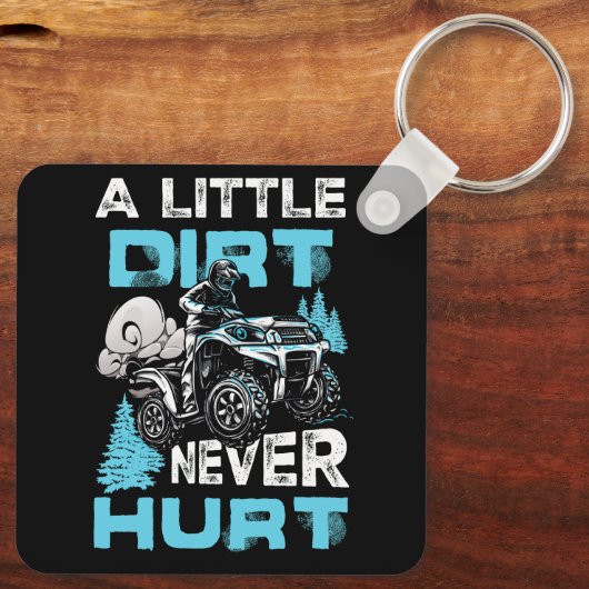 小さな汚れは決して傷つけないATV 4四輪車クワッドM キーホルダー (裏面)