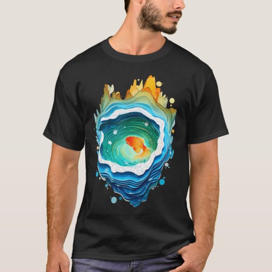 小さな池の金の魚 Tシャツ (正面)