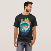 小さな池の金の魚 Tシャツ (正面フル)