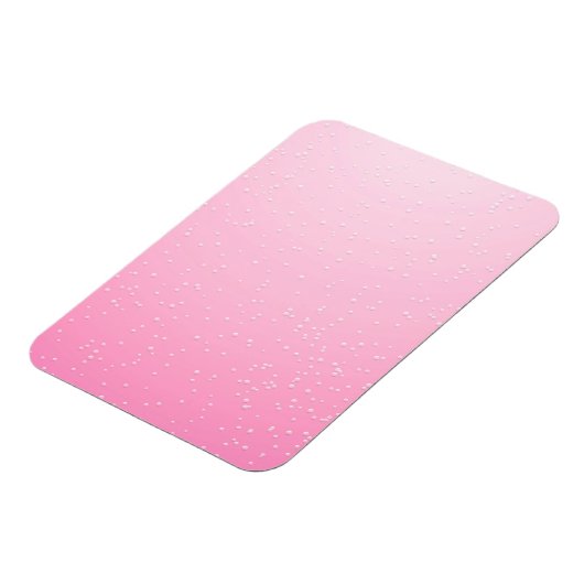 小さな泡が咲くピンクのシャンパン背景アート マグネット (左側)