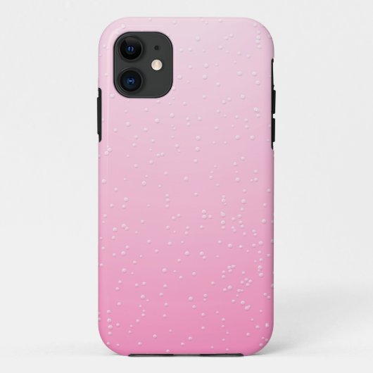 小さな泡が咲くピンクのシャンパン背景アート Case-Mate iPhoneケース (裏面)