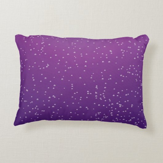 小さな泡を持つグレープソーダ背景アート アクセントクッション (裏面)
