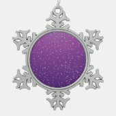 小さな泡を持つグレープソーダ背景アート スノーフレークピューターオーナメント (正面)