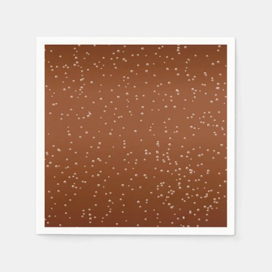 小さな泡を持つルートビール背景アート スタンダードカクテルナプキン (正面)