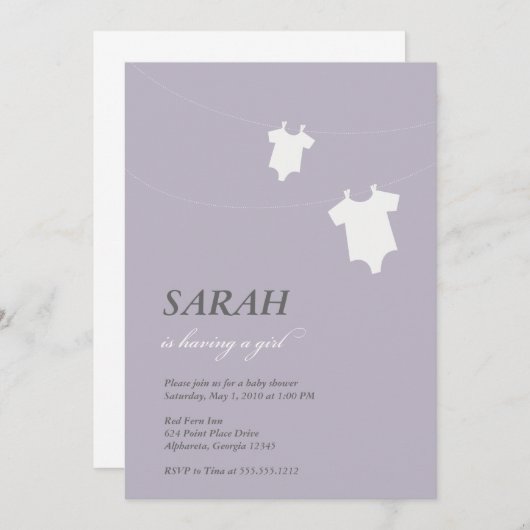 {小さな洗濯物} 招待状 (正面/裏面)