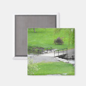 小さな流れの磁石の上の小さな橋 マグネット (正面/裏面)