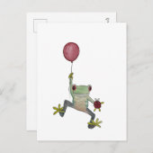 小さな浮き輪のカエルのはがき ポストカード (正面/裏面)