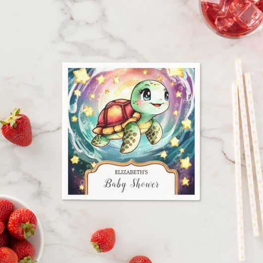 小さな海亀の赤ちゃんシャワー スタンダードカクテルナプキン (インサイチュ)