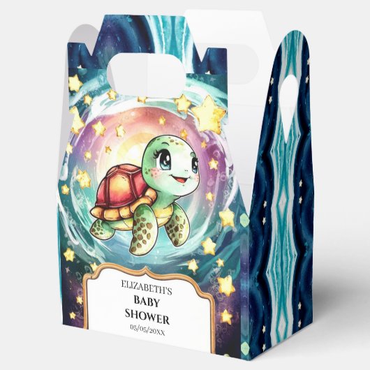 小さな海亀の赤ちゃんシャワー フェイバーボックス (オープン)